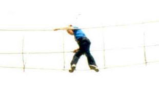 Richard on the rope bridge!